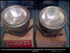 Willys Overland Monogram Headlights - front